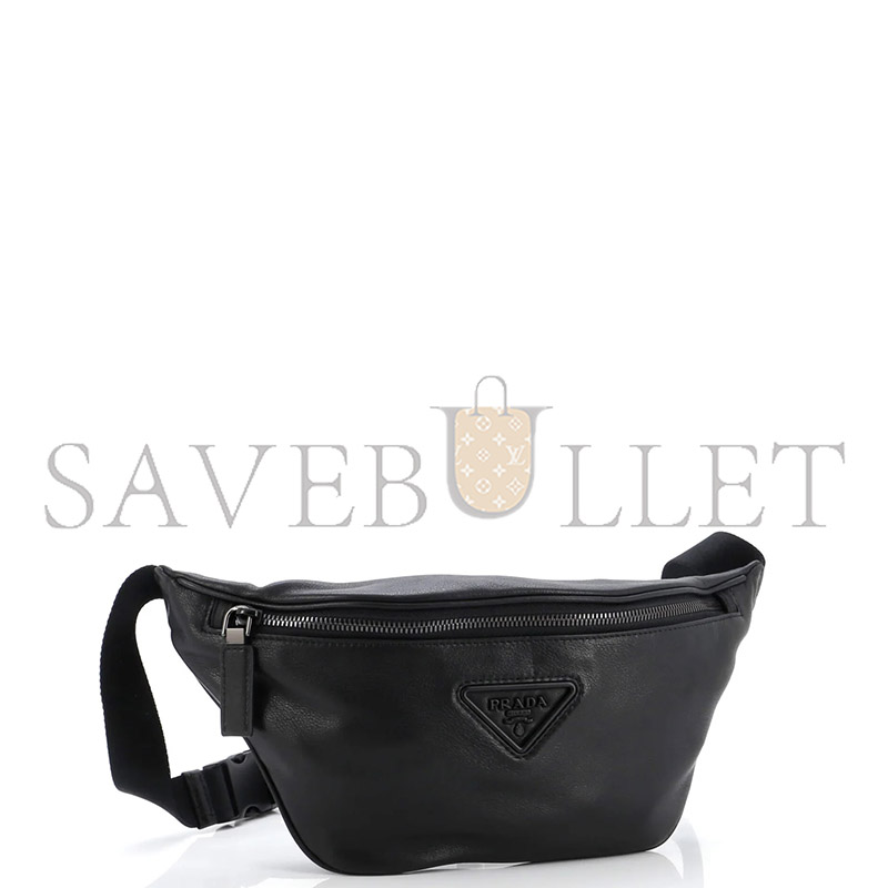 PRADA ZIP BELT BAG LEATHER SMALL 2VL033 (18*15.5cm)